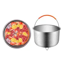 304 aço inoxidável panela de arroz cesta de vapor panela de pressão anti-escalda vapor multi-função frutas limpo cesta ferramenta de cozinha