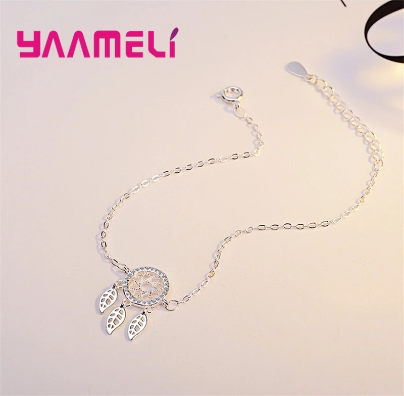 Женский Длинный браслет из серебра 925 пробы с большими дисками цветами и