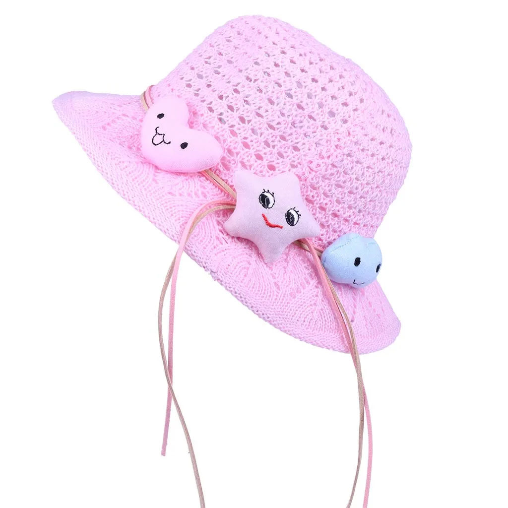 Детская шапка, вязаная шапка, летняя, милая, хлопковая, для девочек, для пляжа, защита от солнца, шапки, От 2 до 8 лет для малышей