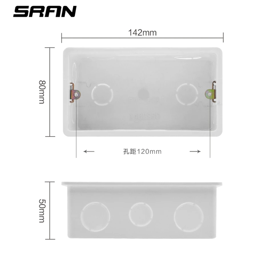 SRAN настенная розетка, универсальная 5 отверстий, 2.1A двойной usb-порт для зарядки, 146 мм* 86 мм, светодиодный индикатор, Великобритания стандарт USB Коммутируемая розетка