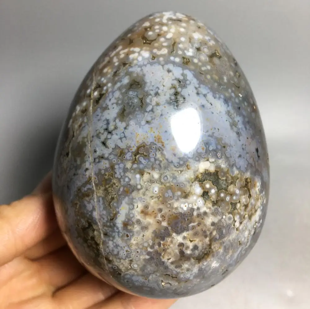 

441g Beautiful Natural crystal healing Home decoration polishing beautiful Ocean jasper egg