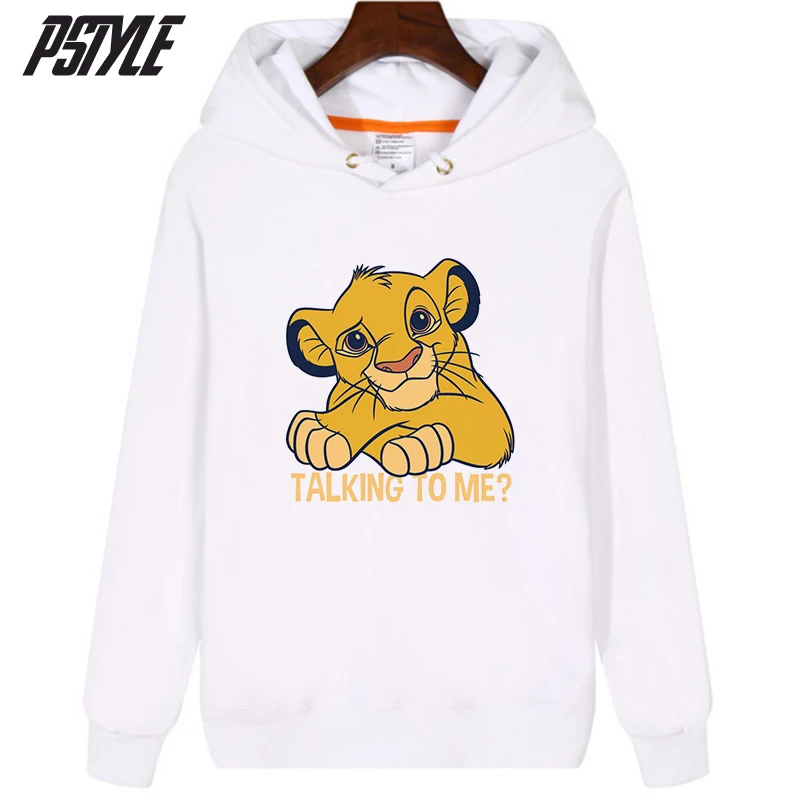 Pstyle толстовки для мужчин и женщин Kawaii Мультфильм Лев Король печати пуловер