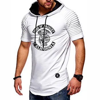

Summer Mens T-Shirt for SOA Sons of anarchy the child Print Skull Cotton Folds Men's T-Shirt Casual short sleeve Mens Tops H