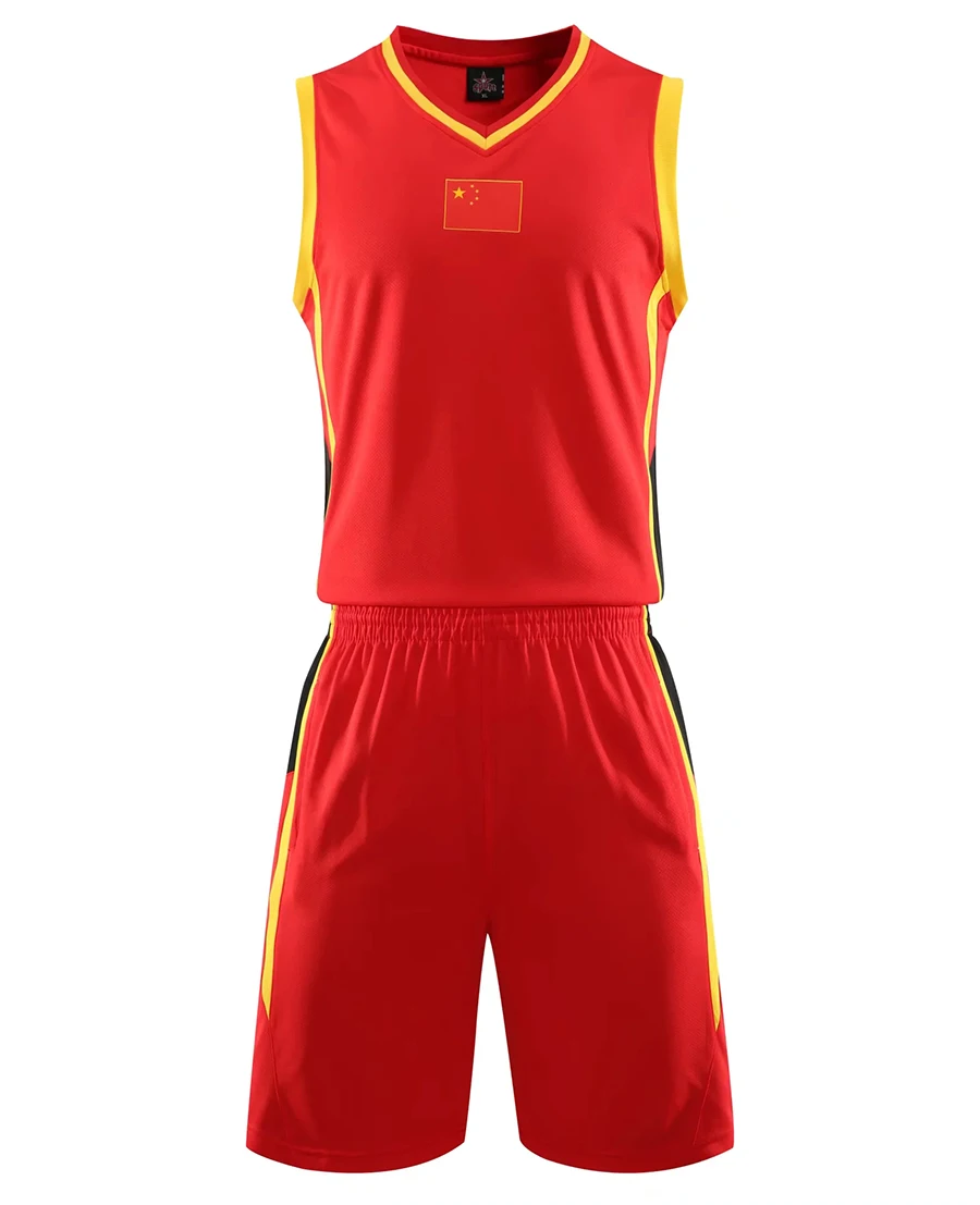 Conjunto Jersey de baloncesto con bandera china para hombre, Kits de uniformes, ropa deportiva para la universidad, de baloncesto transpirables entrenamiento juvenil|Conjunto de baloncesto| - AliExpress