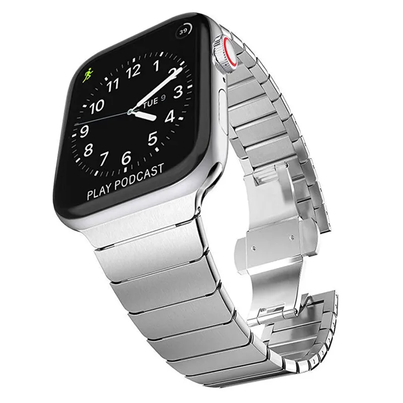 Ремешок для Apple Watch Band 42 мм 38 iWatch 44 40 браслет бабочка из нержавеющей стали Series 5 4 3 2