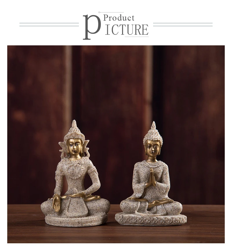 Смола уникальная статуэтка Будды Таиланд фэн шуй скульптура буддистская Статуэтка Будда счастье украшения для домашнего декора подарки