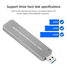M.2 SSD чехол USB 3,1 type-A к M.2 NVME PCI-e SSD корпус M.2 M-Key твердотельный накопитель адаптер мобильный чехол для 2242/2260/2280