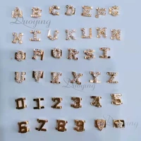 Duoying DIY Slider Charms Custom Name Accessories Zircon Sliding Letter Charms Personalized Letter Replace Jewlery Parts Charm