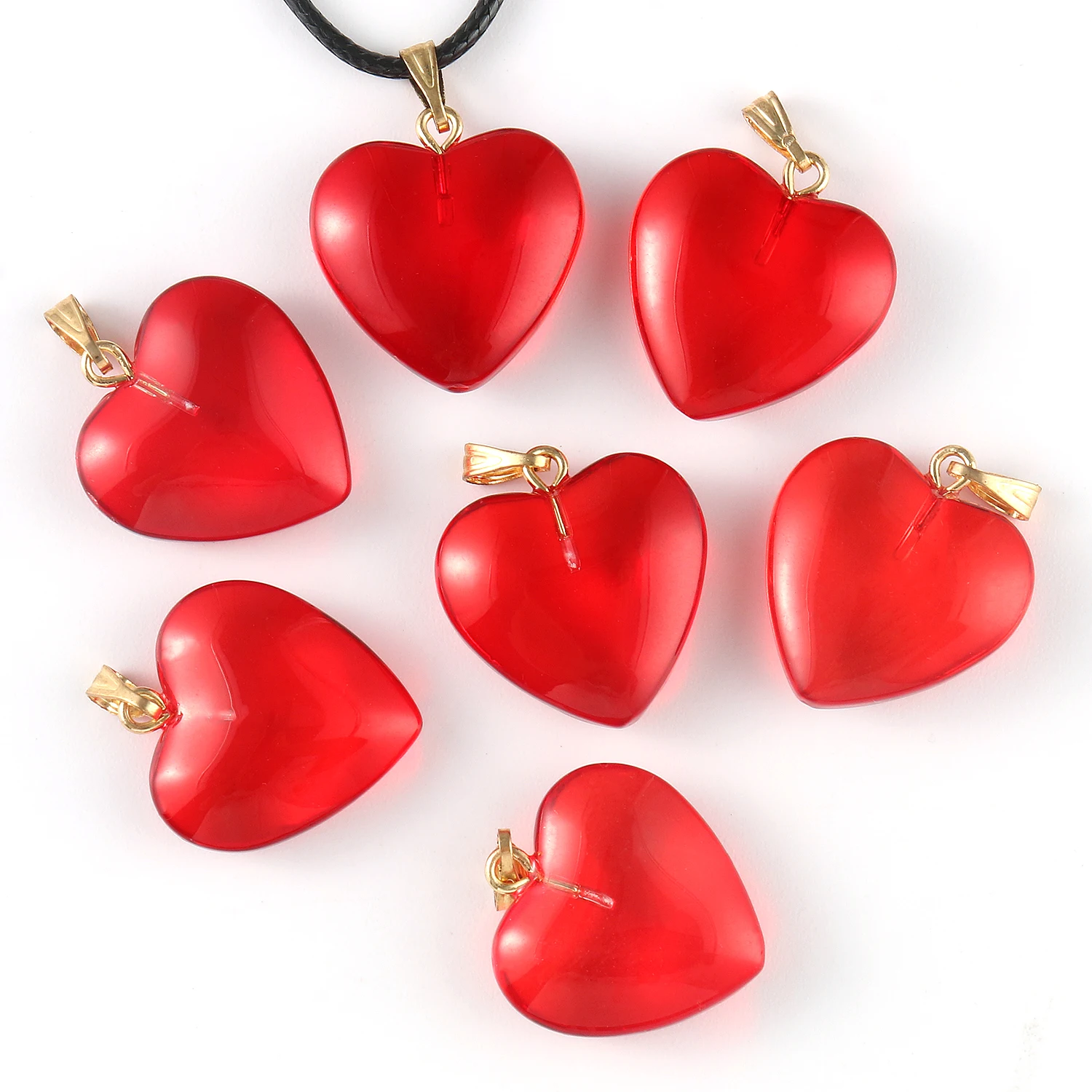 10pcs Multicolor Heart Shape Czech Lampwork Beads Glass Beads Charms Pendant for Jewelry Making DIY Bracelets Necklace 20x20mm