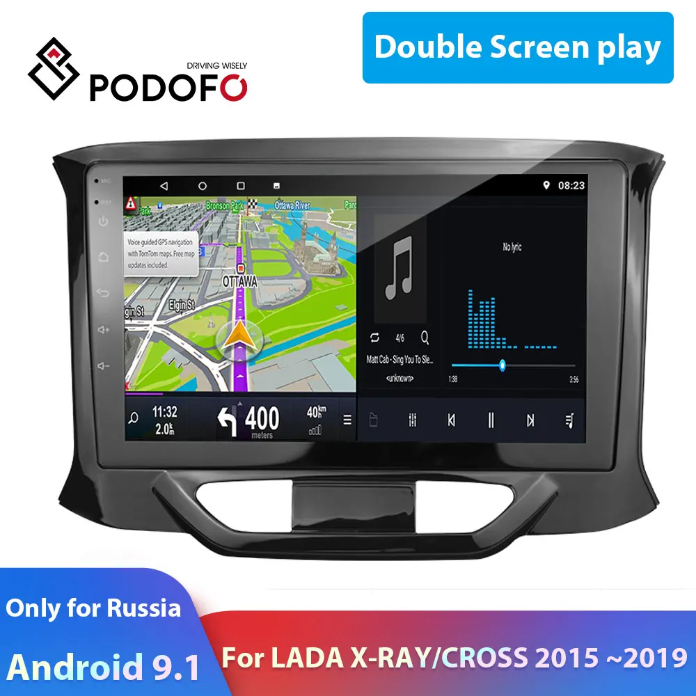 Podofo 2 Din Android автомобильное радио Автомобильный мультимедийный видео плеер GPS DIN