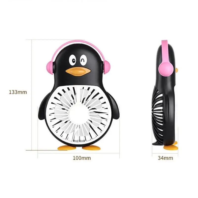 2 скорости Мини Портативный usb зарядка нашейный вентилятор мультфильм Пингвин воздушный вентилятор