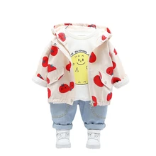 New Spring Autumn Children Fashion Clothes Baby Boys Girls Hooded Jacket T Shirt Pants 3Pcs/sets Kids Toddler Cartoon Sportswear
