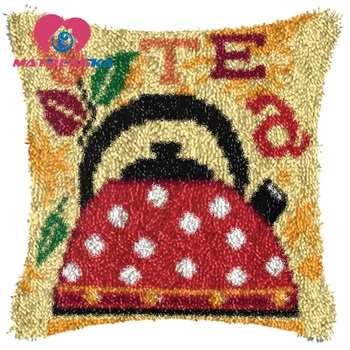 

Teapot Latch hook rug kits carpet embroidery cross-stitch pillow Foamiran for crafts do it yourself button carpet diy tapestry