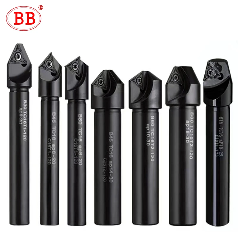 BB Countersink Bar Indexable Chamfer Milling Cutter Tool Holder 30 45 60 Degree TC AP C20-20 C16-16 Spot Drilling for tool holder