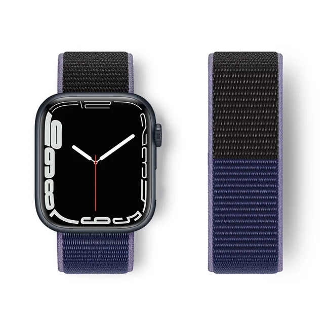 Nylon Strap for Apple Watch Band Series 765 45mm 41mm44mm 40mm  Smartwatch Watchband Belt Sport Bracelet on iWatch 4 3 42mm 38mm Midnight blue