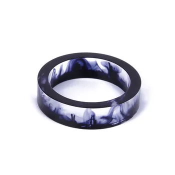 

2019 Ink Chinese Style Ink Color Pattern Resin Ring Punk Style Couple Handmade Tail Ring