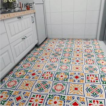 

Retro Pattern Tile Floor Sticker 40*60cm PVC Bathroom Kitchen Wallpaper Waterproof Wall Stickers Home Decor TV Sofa Art Mural