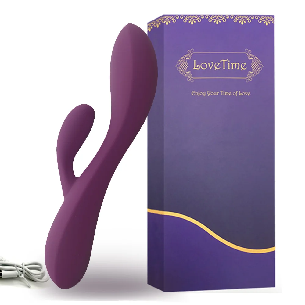 Вибратор Кролик LoveTime 10 режимов вибрации фаллоимитатор для точки G силиконовый