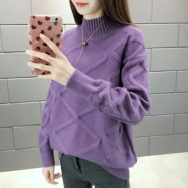 9318 new women's half high collar pullover, autumn and winter, new sweater, 50-2f, 3 rows, 3 shelves