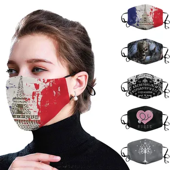 

Mascarilla Adult Fabric Mask Printed Face Mask Fashion Mouth Mask Windproof Foggy Haze Face Masks Washable Mouth Caps Washable