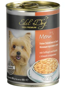 

EDEL DOG EDEL DOG for adult dogs of all breeds with a bird and carrots in sauce 400g
