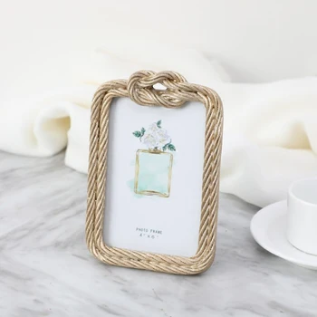

Hot 6 Inches in Resin Hemp Rope Photo Frame European Retro Rectangular Square Wedding Photo Frame Home Decoration Picture Frame