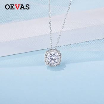 

OEVAS Sparkling D Color Real 1 Carat Moissanite Bridal Pendant Necklace 100% 925 Sterling Silver Wedding Fine Jewelry Wholesale
