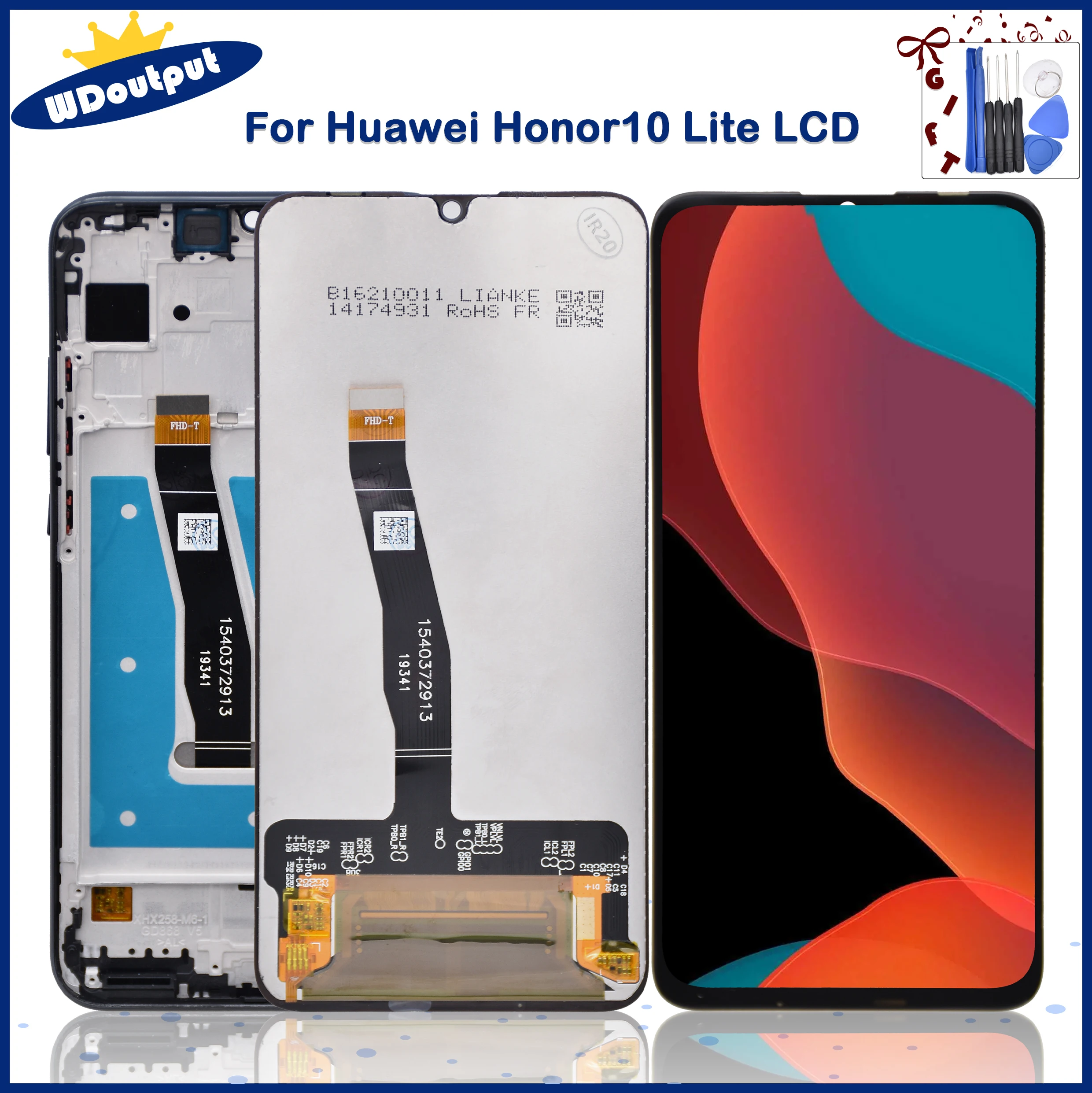 

6.21"Original For Huawei Honor 10 Lite LCD Screen Touch Digitizer Assembly With Frame For Honor10Lite LCD Frame Replace Parts.