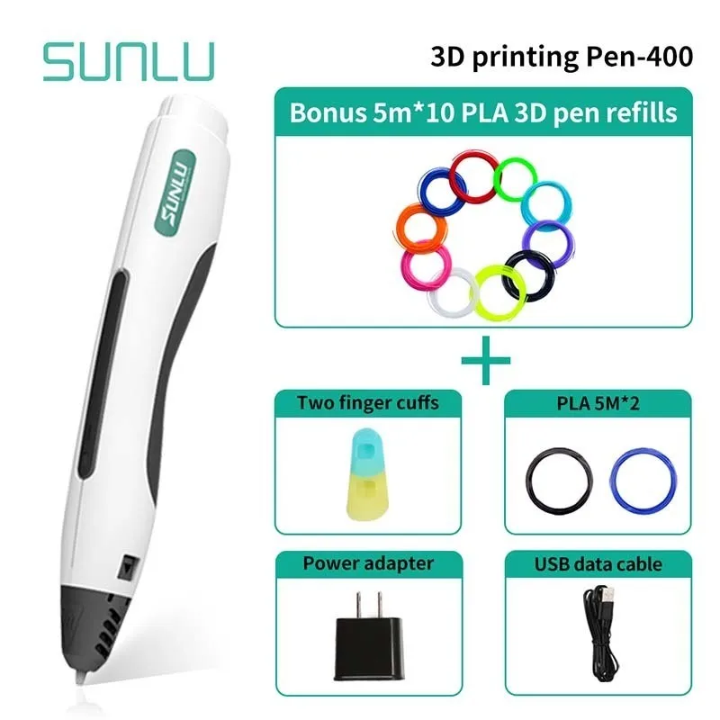 Белый цвет PLA нити Refills 3D печать Ручка Chidren Scribble 3D Ручка коробка набор с 1,75 мм PLA нити Исследуйте мозги гаджет
