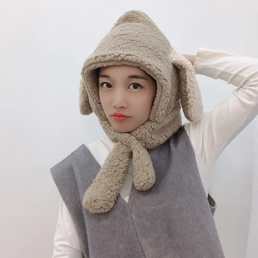 Baby Hats Cute Toddler Children for Boy Girls Cute Puppy Ear Scarf Pullover Cap Woolen Scarves Caps Winter Warm Cap Lamb Hats