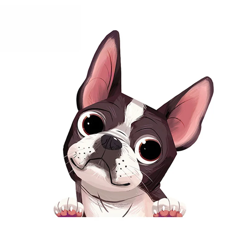 

SZWL Boston Terrier автомобильное окно, наклейка, водонепроницаемые автомобильные аксессуары для стеклянной двери BMW AUDI,13 см * 11 см