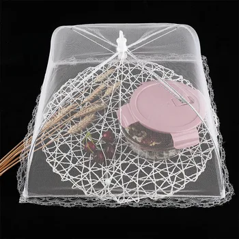 

Household Food Cover Anti Mosquito Fly Resistant Lace Net Foldable Umbrella Food Cover Net for Home Outside Picnic Cookout Use