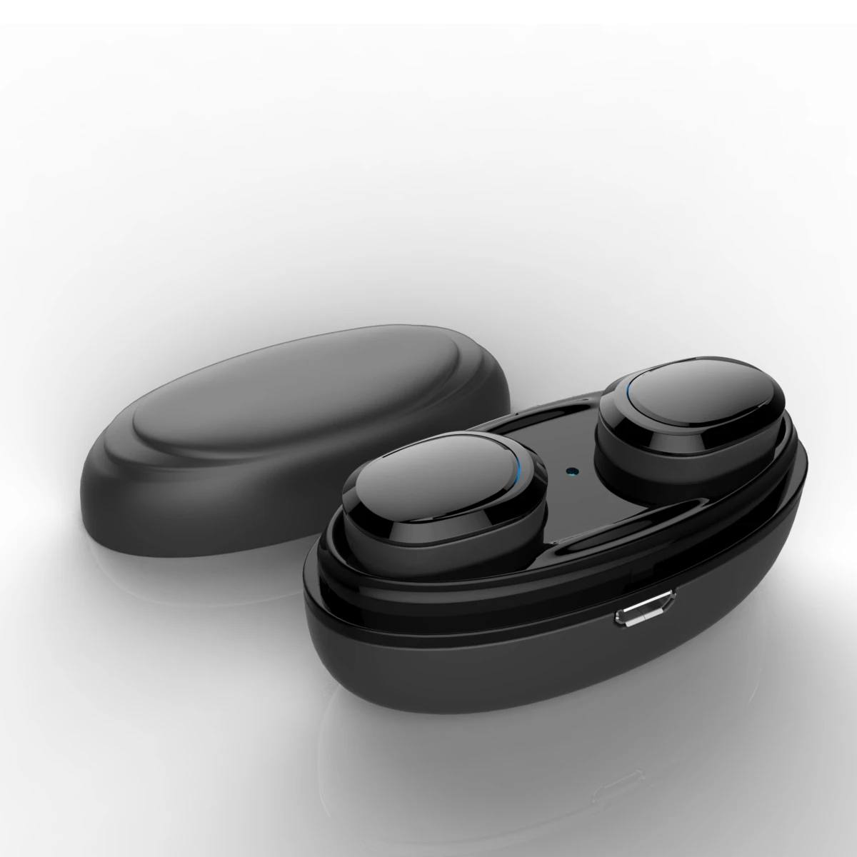 Черный Bluetooth 4,1 Гарнитура незаметные bluetooth наушники стерео Бас Звук шумоподавление Гарнитура T12 стерео TWS беспроводные бинауральные - Цвет: Черный