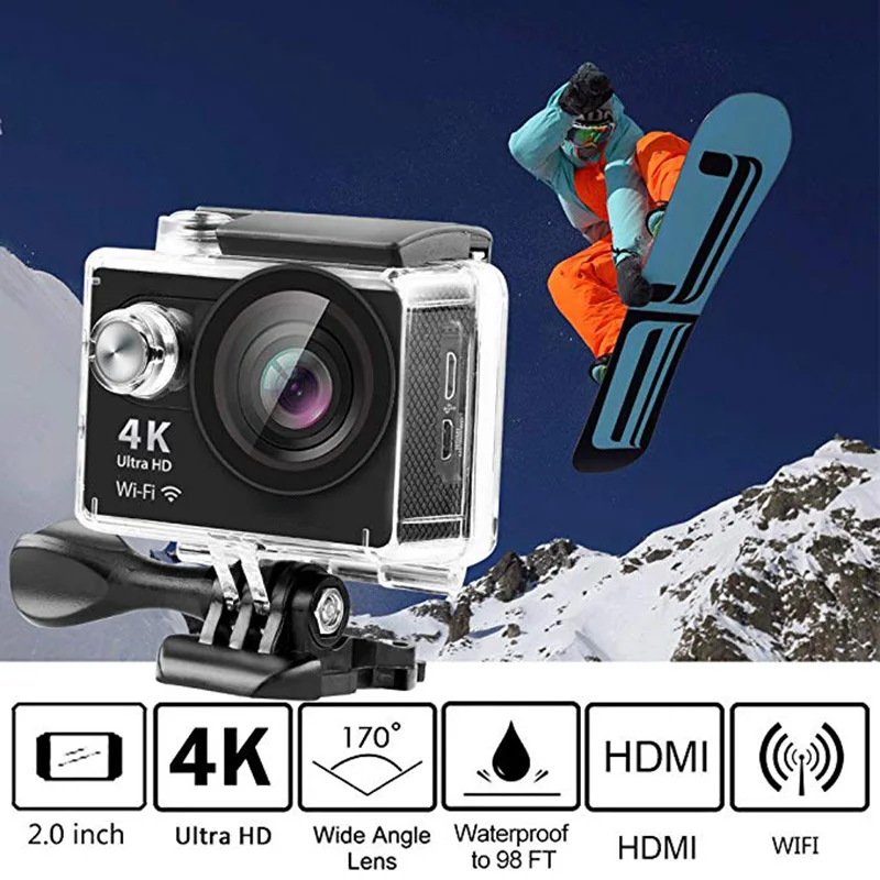 

4K WiFi Camera Ultra HD Waterproof 170 Degree Wide Angle Camcorder OD889