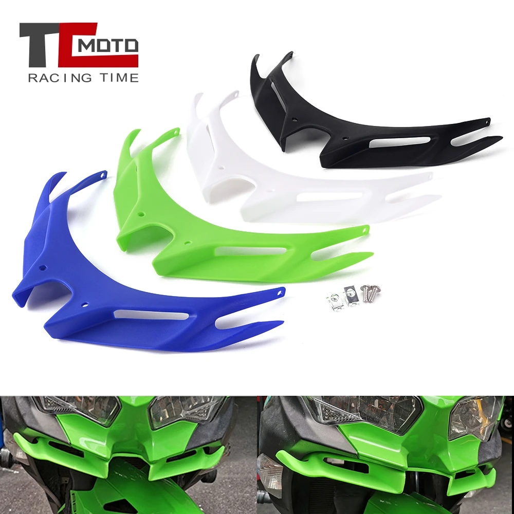 

For KAWASAKI Ninja 400 Ninja 250 2018 2019 2020 Front Fairing Aerodynamic Winglet ABS Plastic Spoiler Motorcycle Accessories