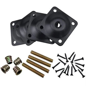 

4 Piece Set Black Sofa Connecting Piece Flat Iron Sheet Nordic Coffee Table Table Leg Iron Piece Wooden Leg Iron Piece Screw