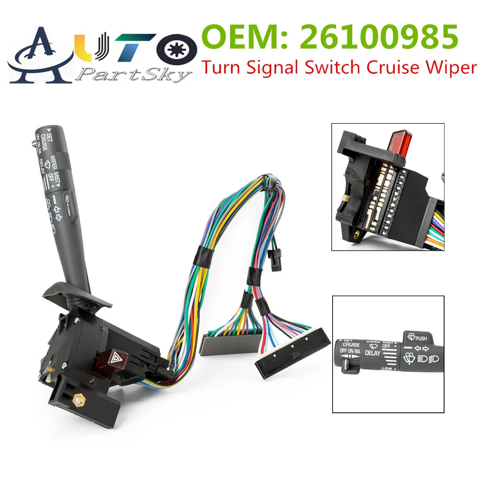 

Turn Signal Switch Cruise Wiper 26100985 for Chevy Tahoe for GMC C1500 Truck for Cadillac 629-00130 629-00151 DS-698 62900130