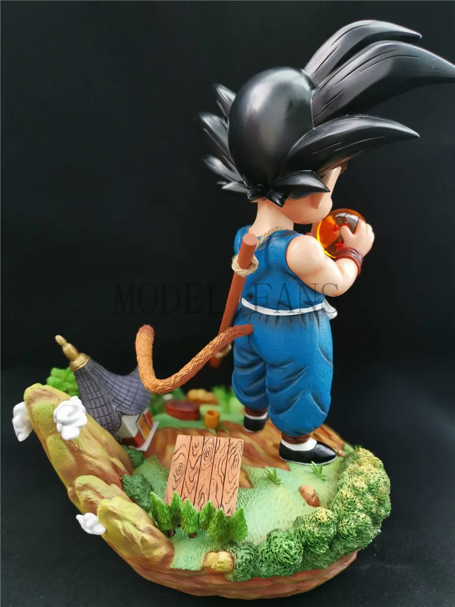 Модельные вентиляторы dragon ball 30 см Гоку и четыре звезды dragon ball GK статуя смолы содержит светодиодную световая фигура игрушка для коллекции