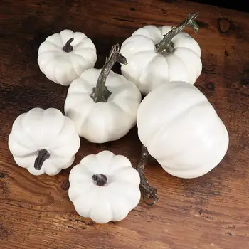 

12pcs Artificial Pumpkins Decoration Realistic Pumpkin Prop DIY Graffiti Decorative Props for Halloween Thanksgiving Party