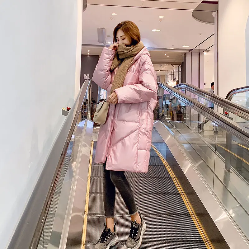 Bella philosophy, зимний женский пуховик, женский, Harajuku, уплотненный, теплый, парка, пуховик, для девушек, Повседневный, однотонный, с капюшоном, верхняя одежда