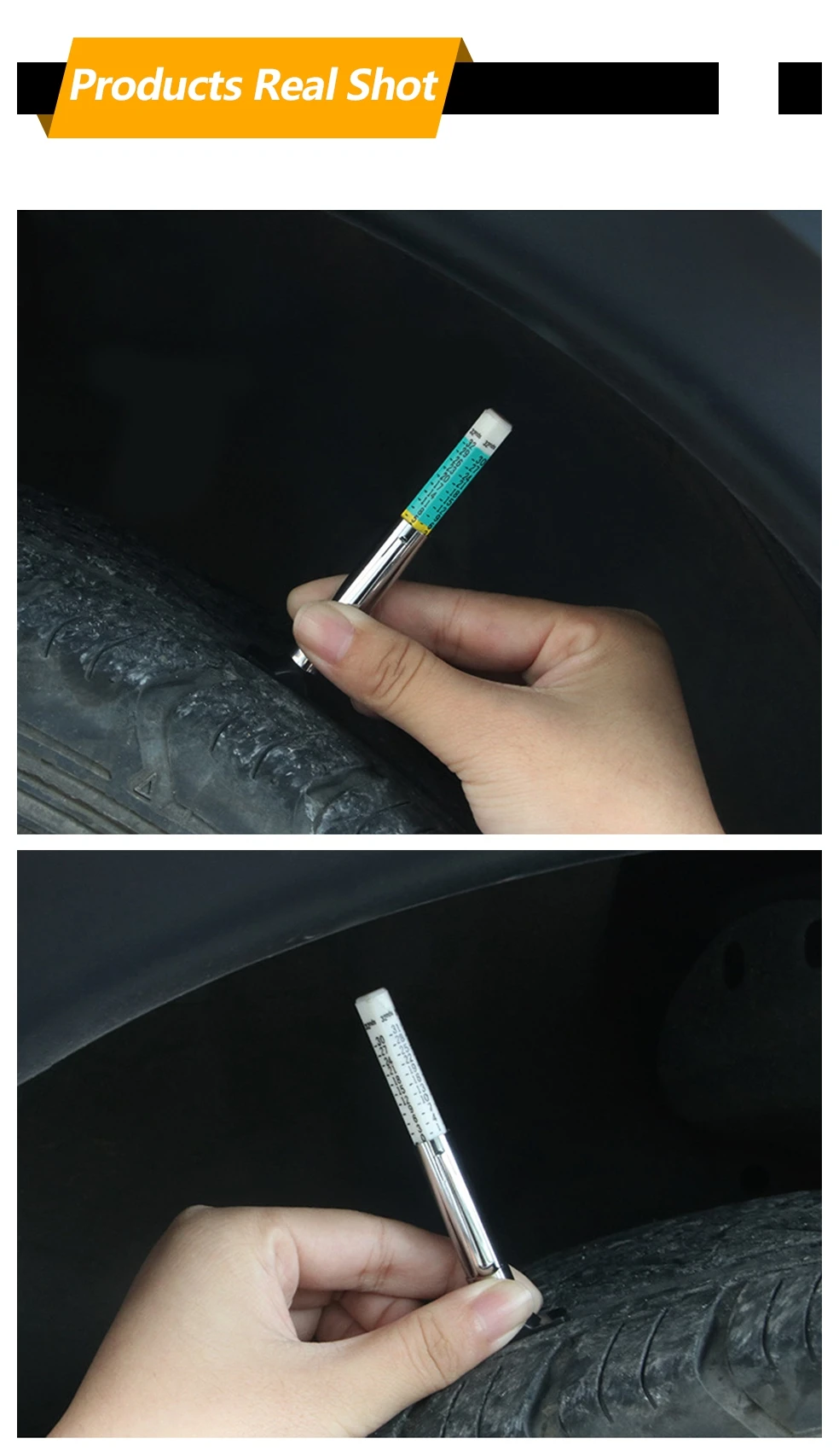 INGBONT Tyre Tire Tread Gauge Precise Car Tire Depth Thickness Meter Detection Bike Motor Truck Check Tester Measuring Tool
