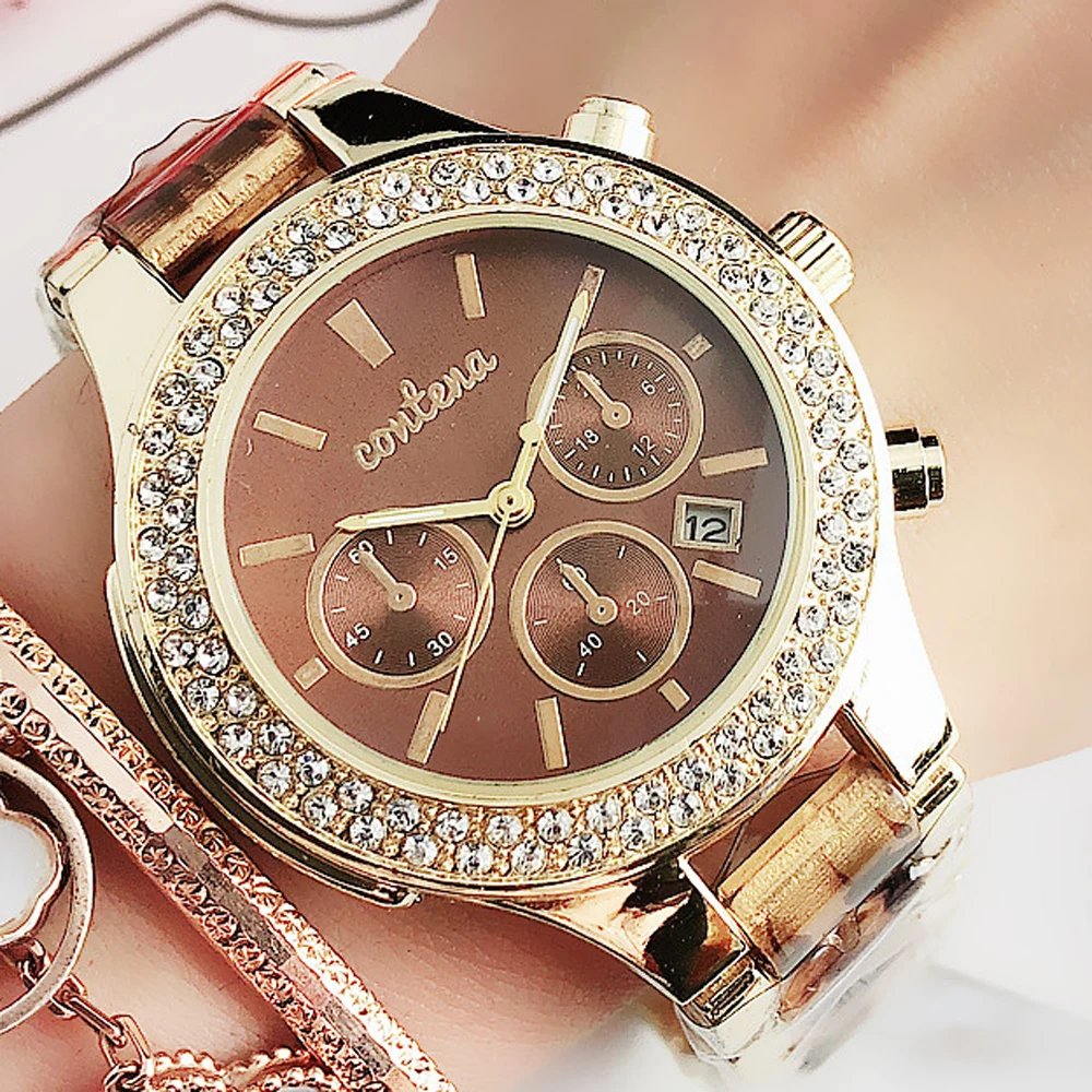 Новые модные женские часы золотые белые имитация-керамические кварцевые часы женские наручные часы Relogio Feminino