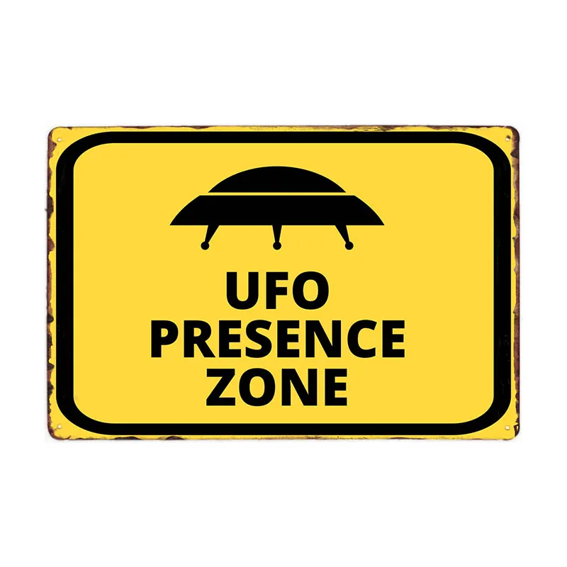 Оранжевый Предупреждение Area 51-металлическая жестяная вывеска НЛО Винтаж стенные бляшки Искусство Плакат Украшение картина домашний декор 20x30 см - Цвет: Оранжевый