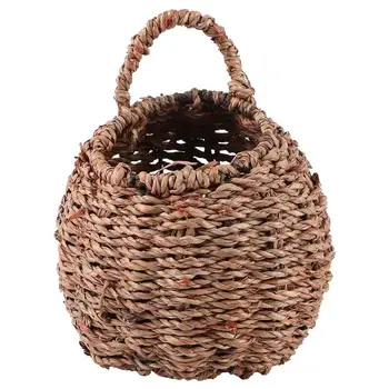 

1PC Straw Woven Flower Basket Tote Basket Flower Arrangement Basket (Khaki)