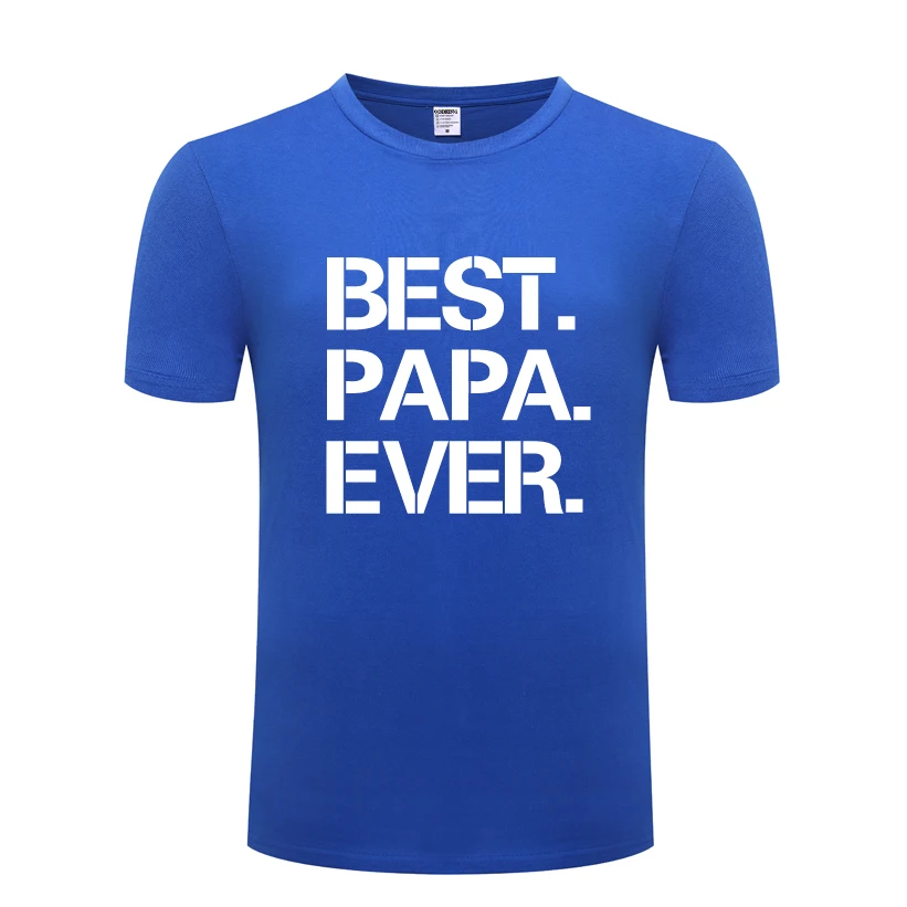 Best Papa никогда не Творческий Fathers Day Gift», «Для мужчин для повседневных футболок с коротким рукавом Для мужчин короткий рукав с круглым вырезом хлопок Повседневное топы, футболки - Цвет: LAY BAT