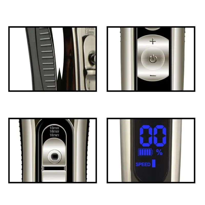 Ceramic Titanium Alloy Blade Hair Trimmer Clipper USB Rechargeable Electric Razor Beard Shaver with