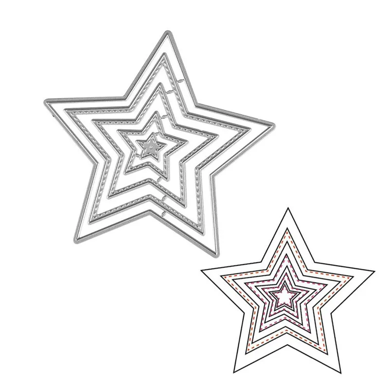  New Metal Cutting Dies Star Frame Die for DIY Scrapbooking Album Invitation Card Making Embossing S - 4000266725424