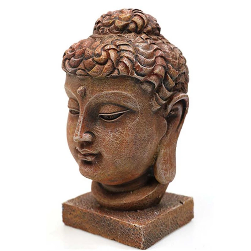 

Guanyin Bodhisattva Statue Head Fish Tank Landscaping Ornament Simulation Crafts R9JC