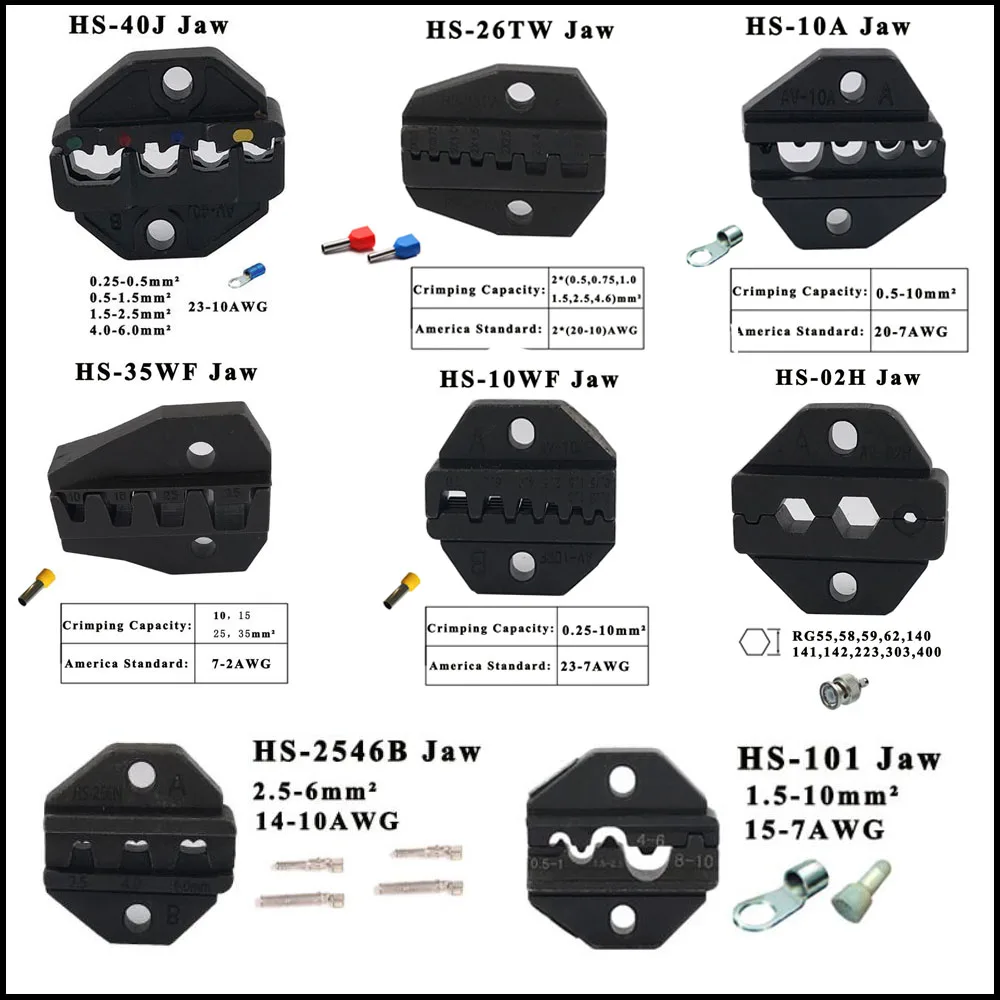 HS/SN serie alicates mandíbula 190mm de corte de alambre de mandíbulas SN-2 SN-28B SN-48B SN-06WF SN-06WF alicate de crimpar con trinquete de estilo europeo