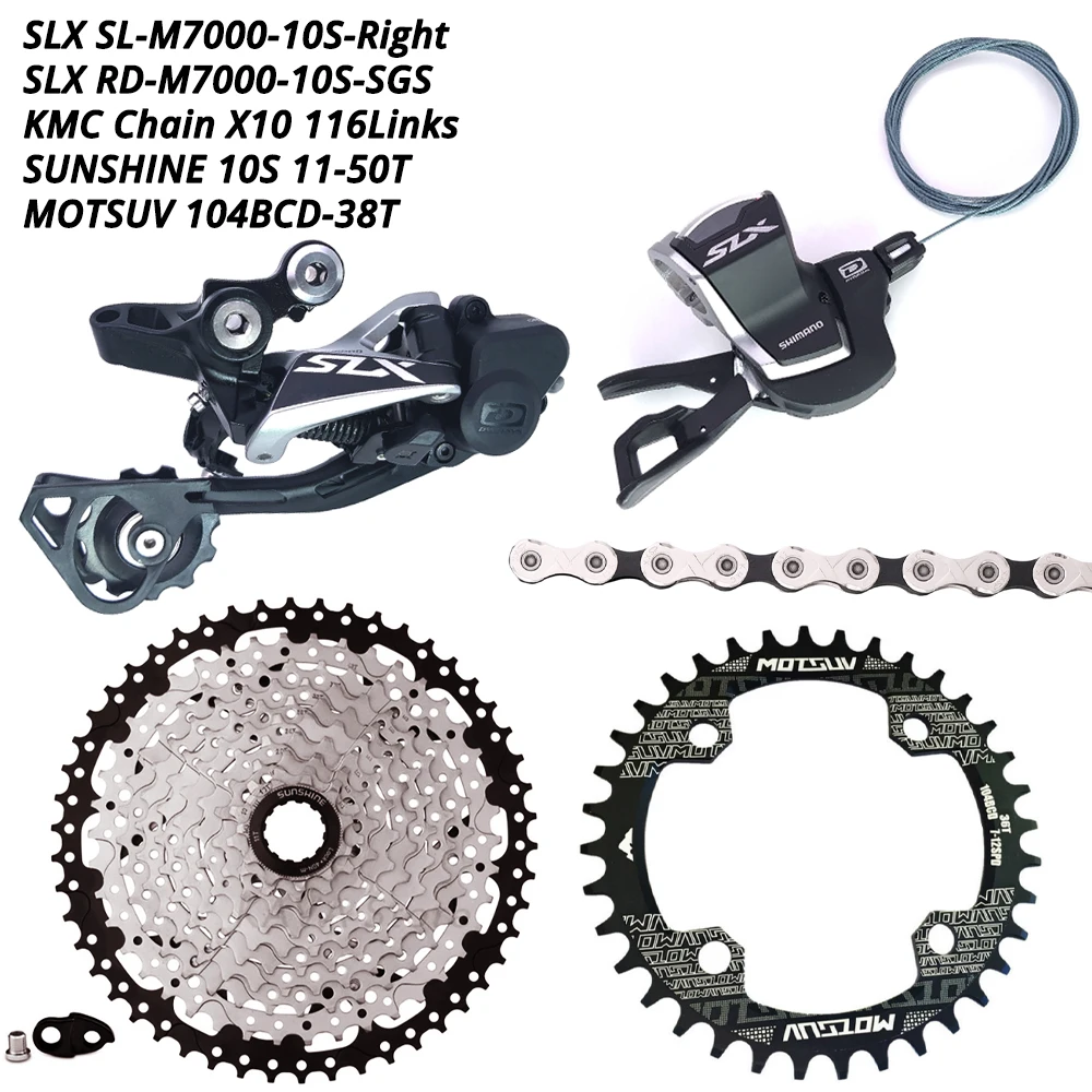 104BCD-38T 10s 50T SLX 1X10S 10 S 10 скоростной комплект rd-m7000 sl m7000 HG81-10 11-36T CN-HG95 KMC X10 SUNSHINE 11-42T 46T 50T MOTSUV 104BCD Chainring - Цвет: 104BCD-38T 10s 50T